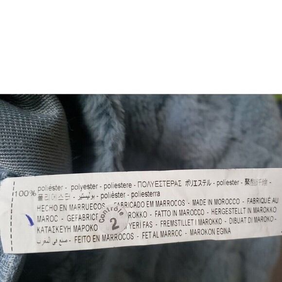 ZARA Blue Faux Fur Boho Quilted Sweater Cropped Y2K Boxy Womens Size M Fuzzy - Picture 11 of 11